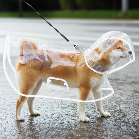 寵物白邊透明防水雨褸