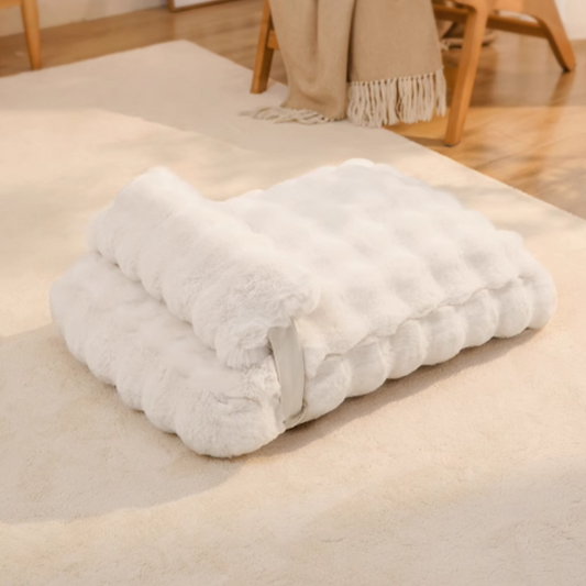 貓咪仿兔毛軟墊 附睡枕