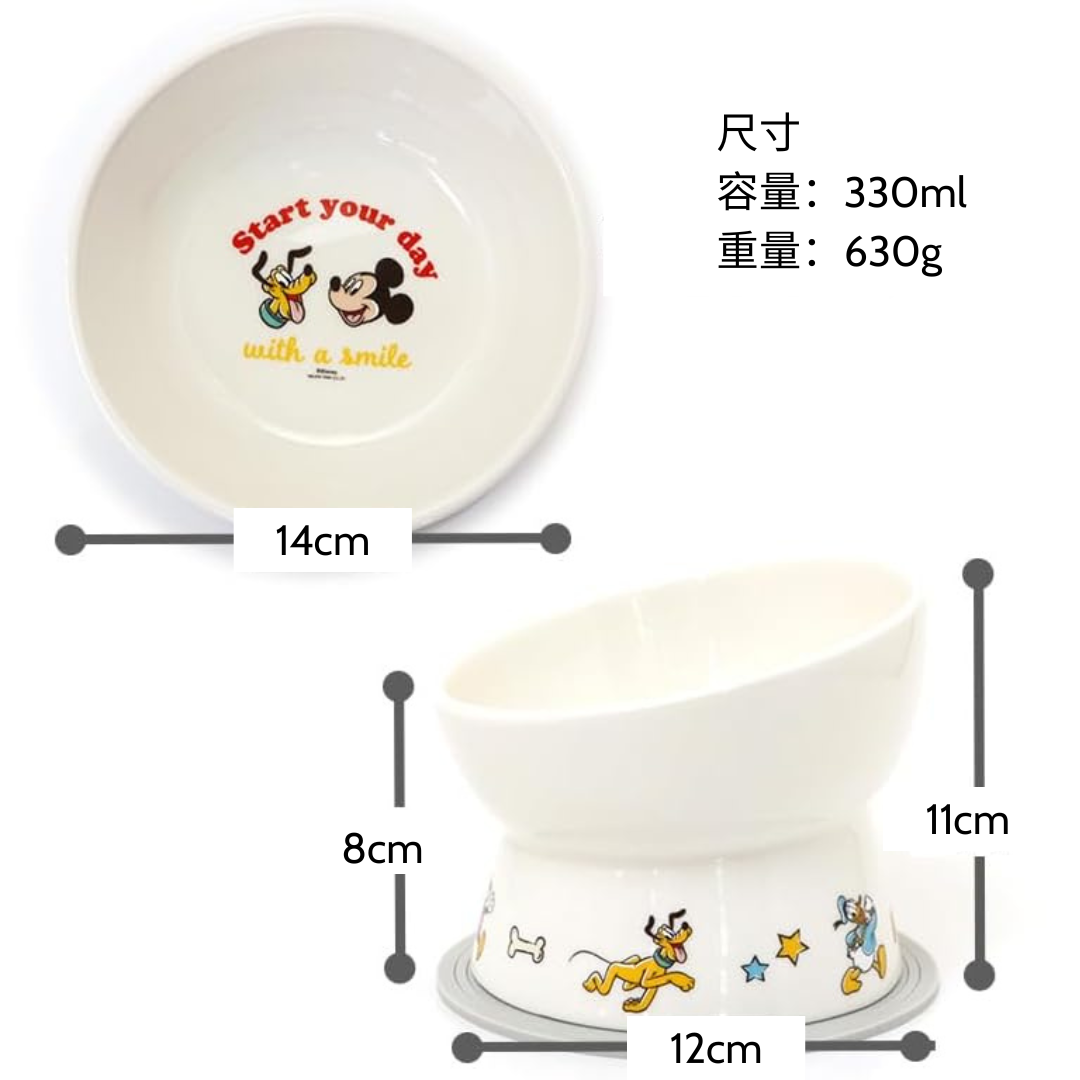 日本 Pet Paradise 迪士尼米奇家族 斜口食碗 (內附防滑墊)