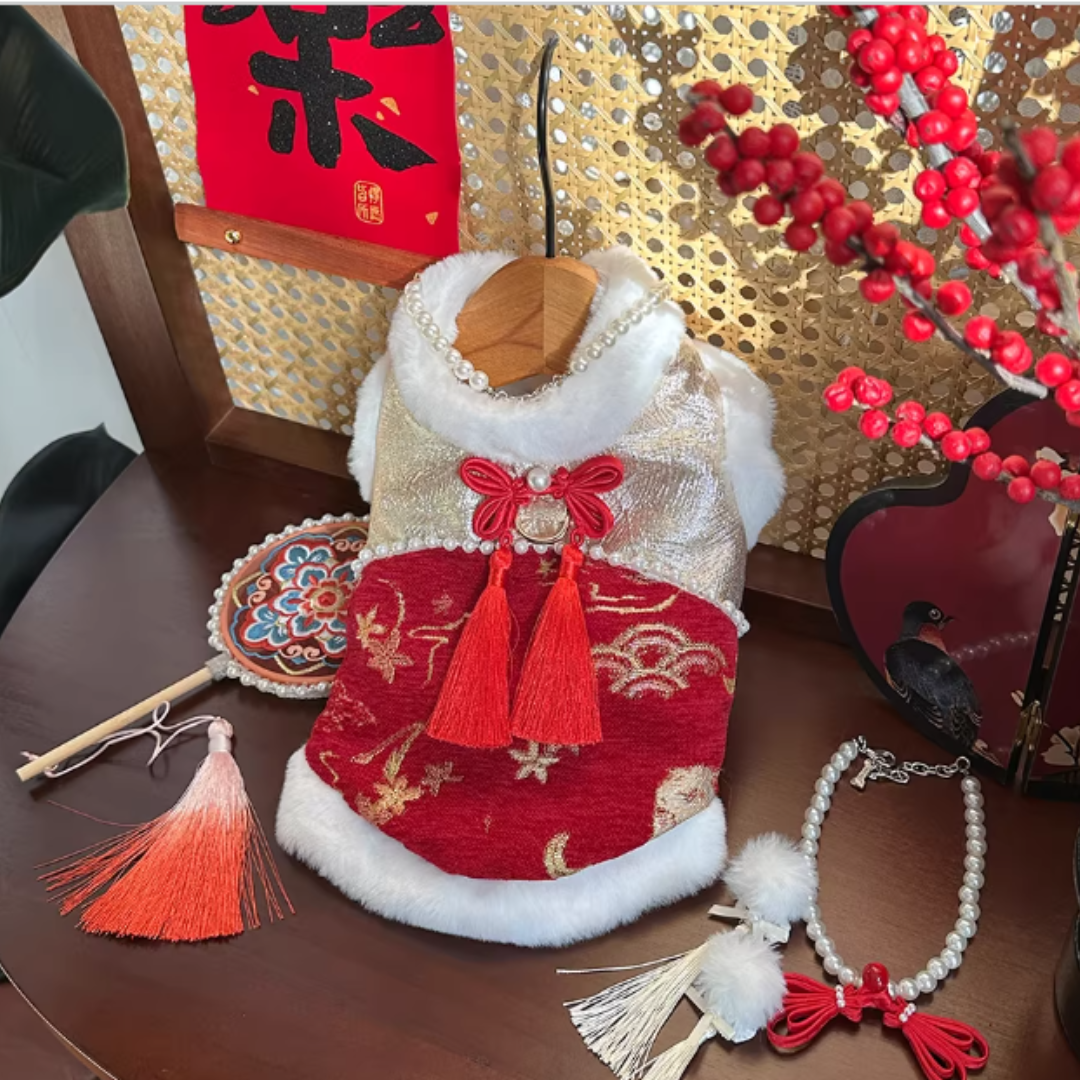 賀年衣服 - 貴氣毛絨背心