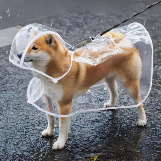 寵物白邊透明防水雨褸