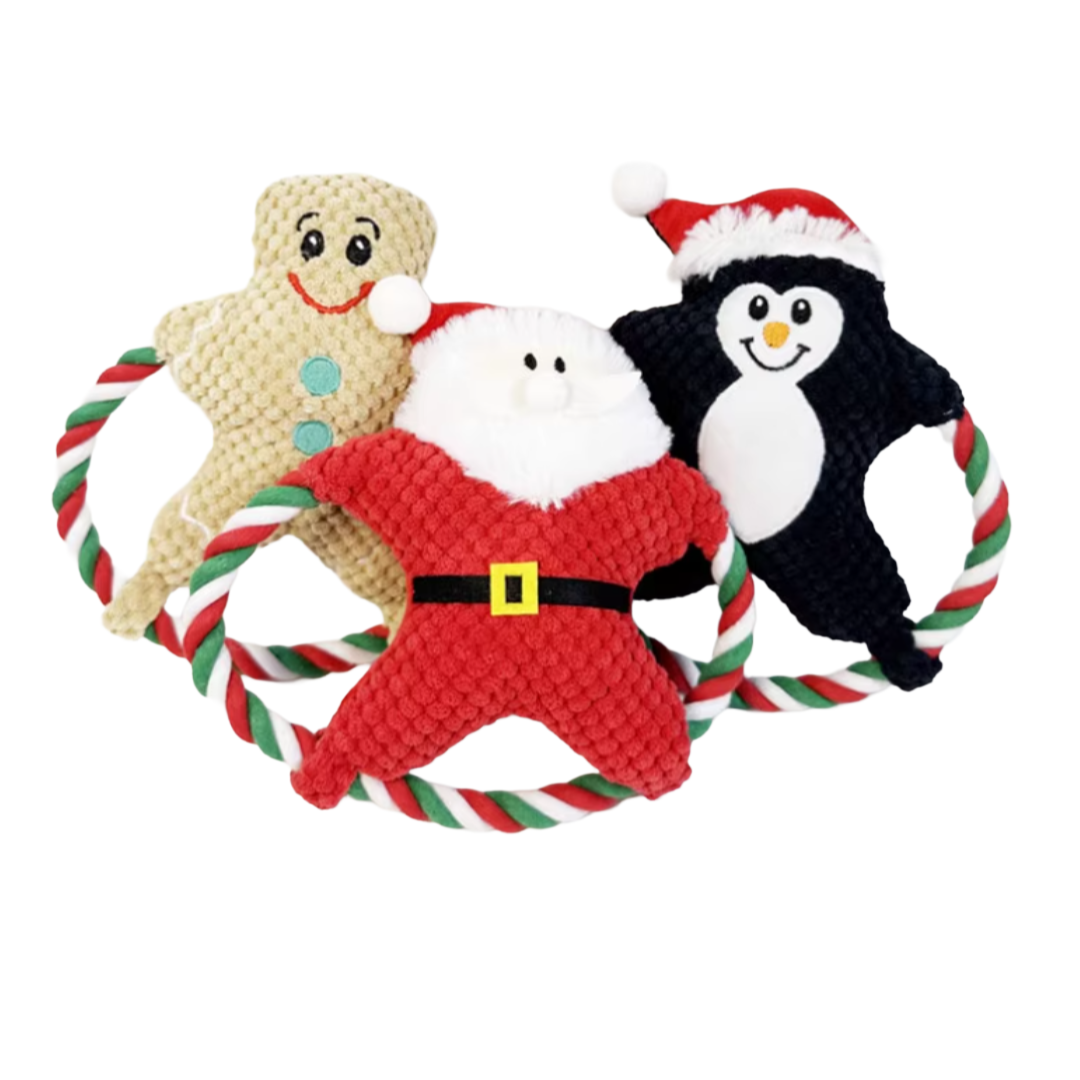 聖誕公仔造型發聲耐咬磨牙玩具