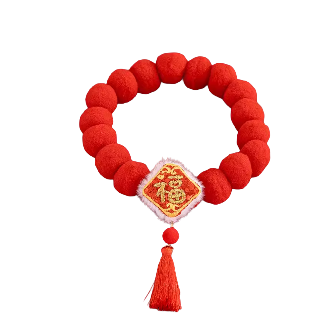 新年造型必備 喜慶頸圈 - 福字流蘇